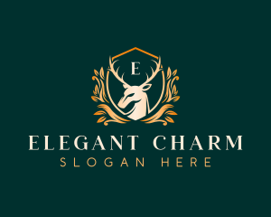 Elegant Floral Deer logo design