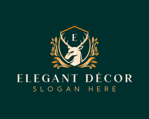 Elegant Floral Deer logo design