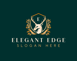 Elegant Floral Deer logo design
