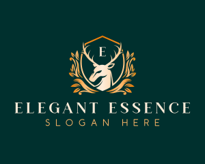 Elegant Floral Deer logo design