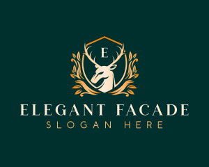 Elegant Floral Deer logo design