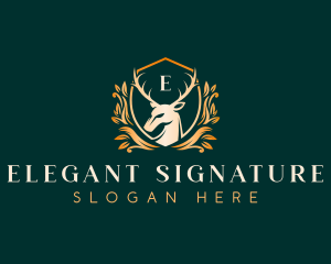 Elegant Floral Deer logo design