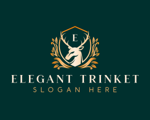 Elegant Floral Deer logo design