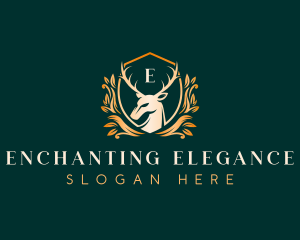 Elegant Floral Deer logo design