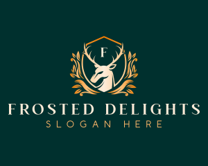 Elegant Floral Deer logo design