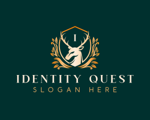 Elegant Floral Deer logo design