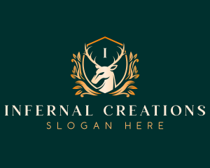 Elegant Floral Deer logo design