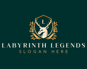 Elegant Floral Deer logo design