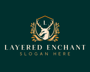 Elegant Floral Deer logo design