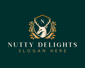 Elegant Floral Deer logo design