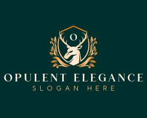 Elegant Floral Deer logo design