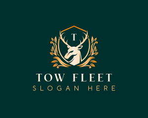 Elegant Floral Deer logo design