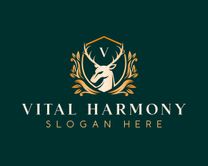 Elegant Floral Deer logo design