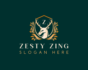 Elegant Floral Deer logo design