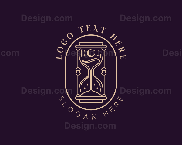Mystic Moon Hourglass Logo