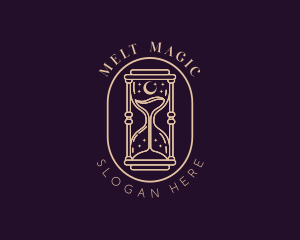 Mystic Moon Hourglass  logo design