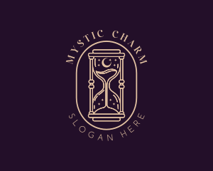 Mystic Moon Hourglass  logo design