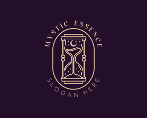 Mystic Moon Hourglass  logo design