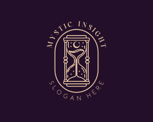 Mystic Moon Hourglass  logo design