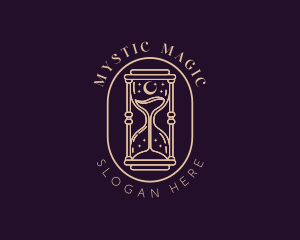 Mystic Moon Hourglass  logo design