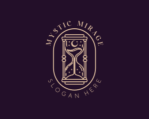 Mystic Moon Hourglass  logo design