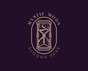 Mystic Moon Hourglass  logo design