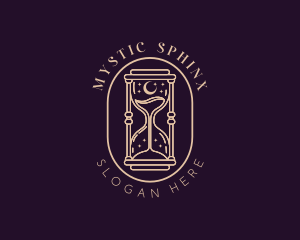 Mystic Moon Hourglass  logo design