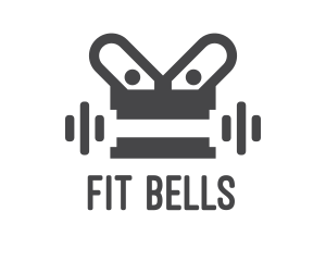 Gray Dumbbell Robotics logo design