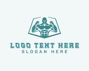 Weightlifting - Weightlifter Muscle Workout logo design