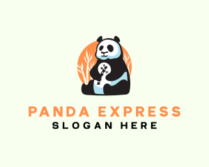 Bamboo Panda Bear  logo design