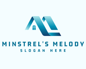 House Residence Letter M logo design