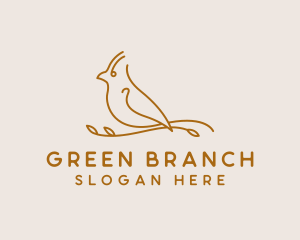 Bird Leaf Branch logo design