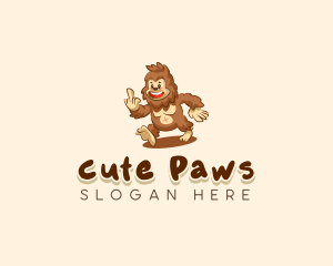 Cute Bigfoot Monster logo design