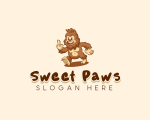 Cute Bigfoot Monster logo design