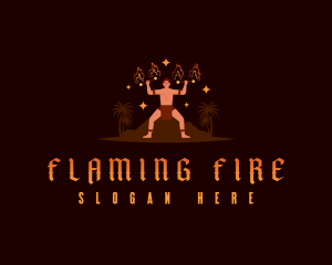 Maori Fire Dancer logo design