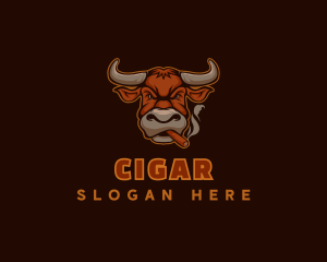 Bull Cigar Smoke logo design