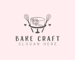 Floral Cake Baking logo design