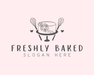 Floral Cake Baking logo design