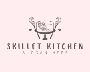 Floral Cake Baking logo design