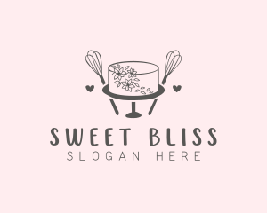 Floral Cake Baking logo design