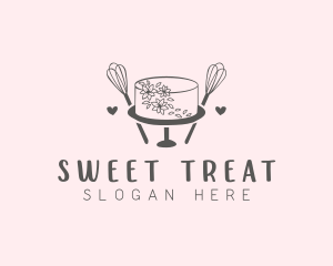 Floral Cake Baking logo design