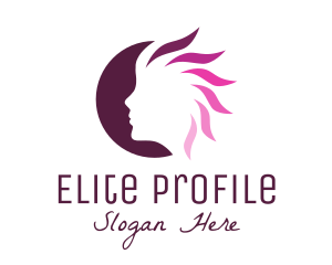 Pink Hair Silhouette logo