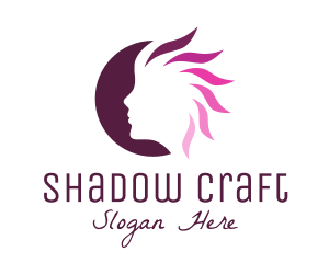 Pink Hair Silhouette logo