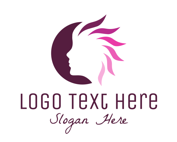Pink Hair logo example 4