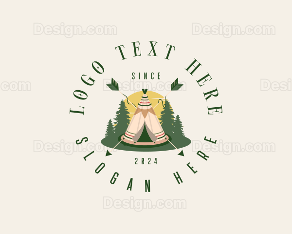 Teepee Hut Camping Logo