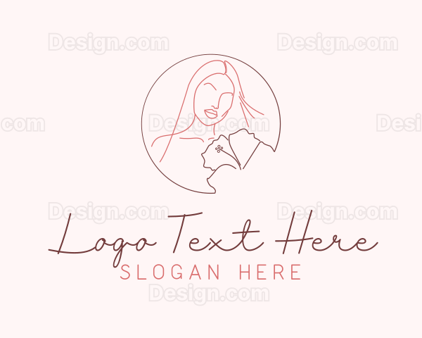 Floral Woman Beauty Logo