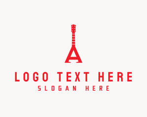 Guitar Instrument Letter A logo