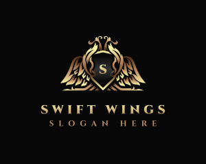 Royalty Crown Wings logo design