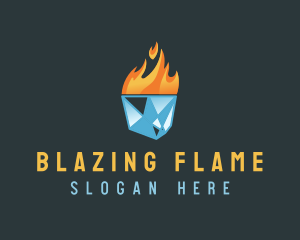 Ice Flame Heating logo design