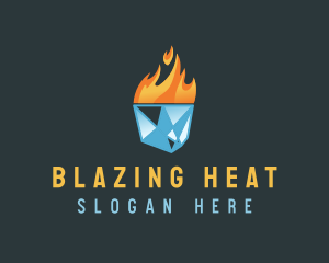 Ice Flame Heating logo design